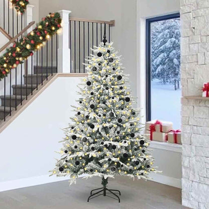 Künstlicher vorbeleuchteter Weihnachtsbaum mit Kugelset Grün