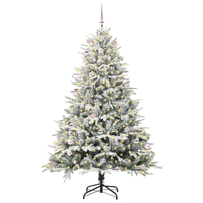 Künstlicher vorbeleuchteter Weihnachtsbaum mit Kugelset Grün