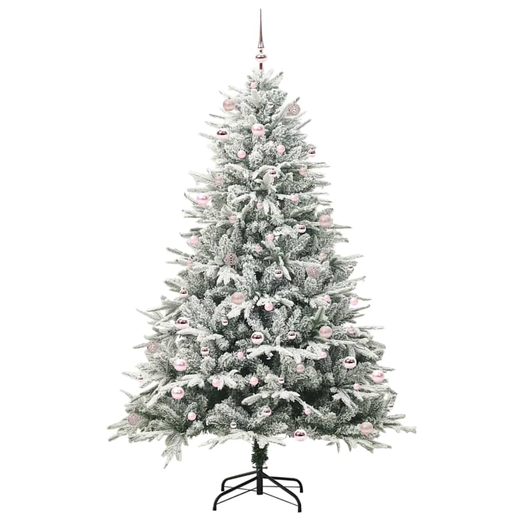 Künstlicher vorbeleuchteter Weihnachtsbaum mit Kugelset Grün