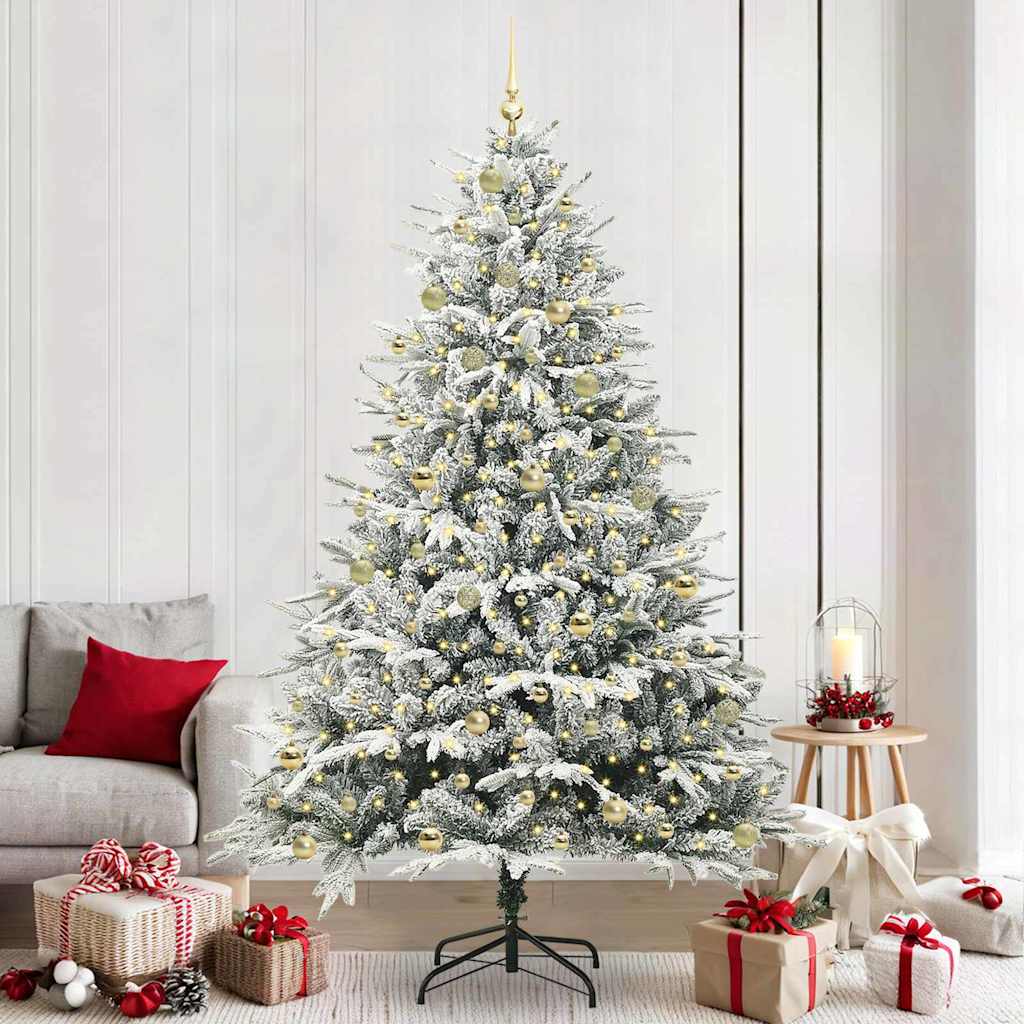 Künstlicher vorbeleuchteter Weihnachtsbaum mit Kugelset Grün