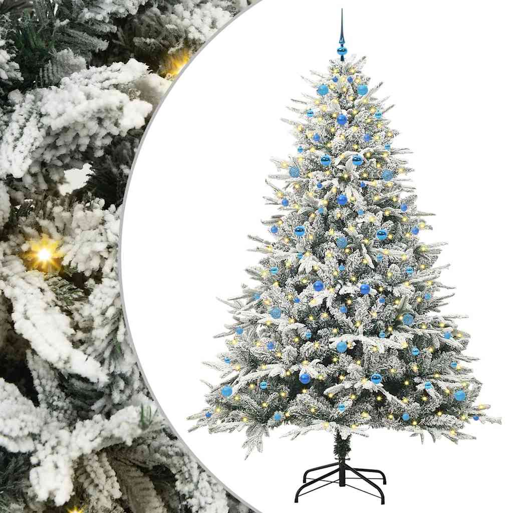 Künstlicher vorbeleuchteter Weihnachtsbaum mit Kugelset Grün