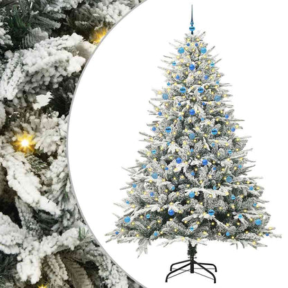 Künstlicher vorbeleuchteter Weihnachtsbaum mit Kugelset Grün