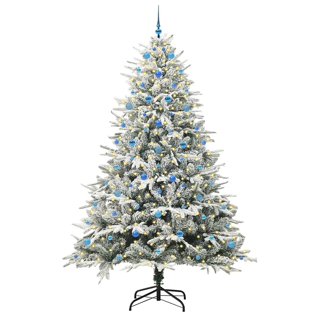 Künstlicher vorbeleuchteter Weihnachtsbaum mit Kugelset Grün