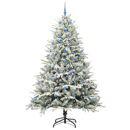 Künstlicher vorbeleuchteter Weihnachtsbaum mit Kugelset Grün