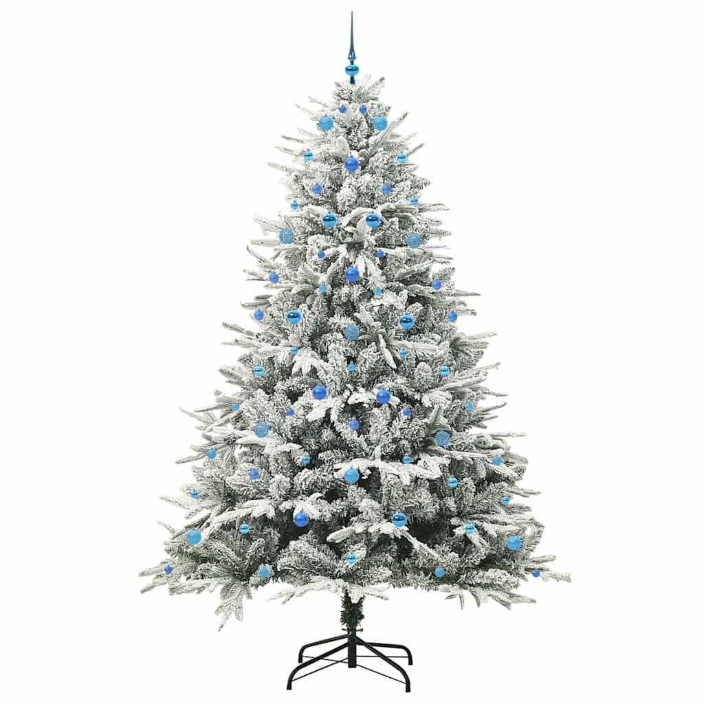Künstlicher vorbeleuchteter Weihnachtsbaum mit Kugelset Grün