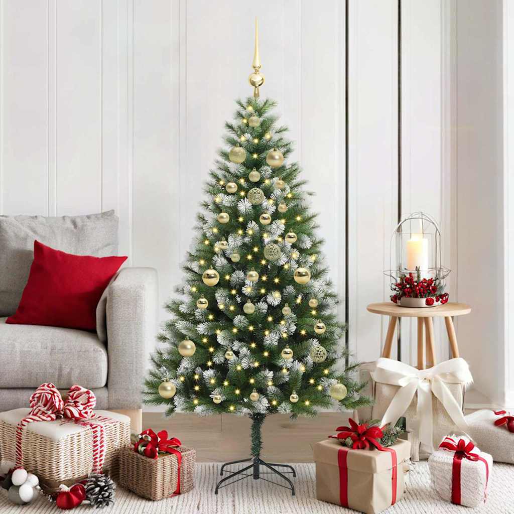 Künstlicher schwenkbarer Weihnachtsbaum mit flockigem Schnee