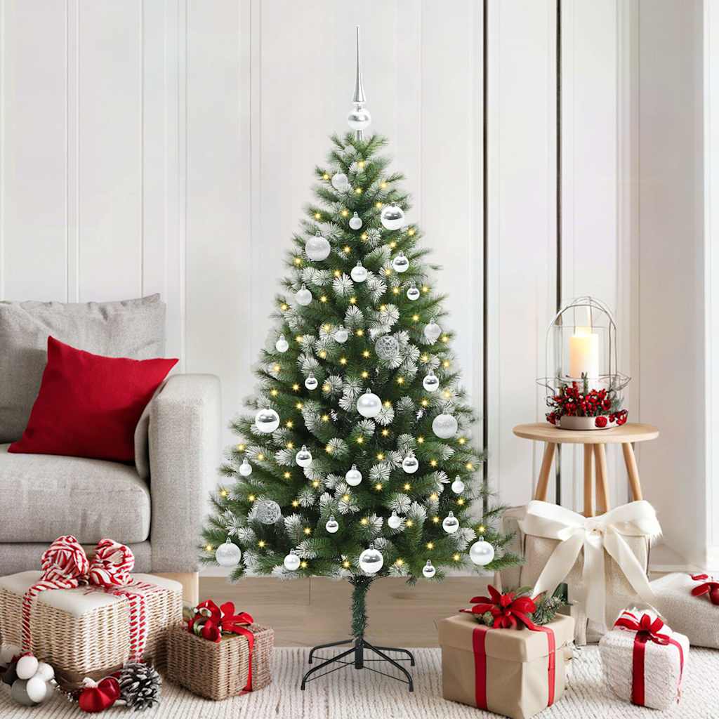 Künstlicher schwenkbarer Weihnachtsbaum mit flockigem Schnee