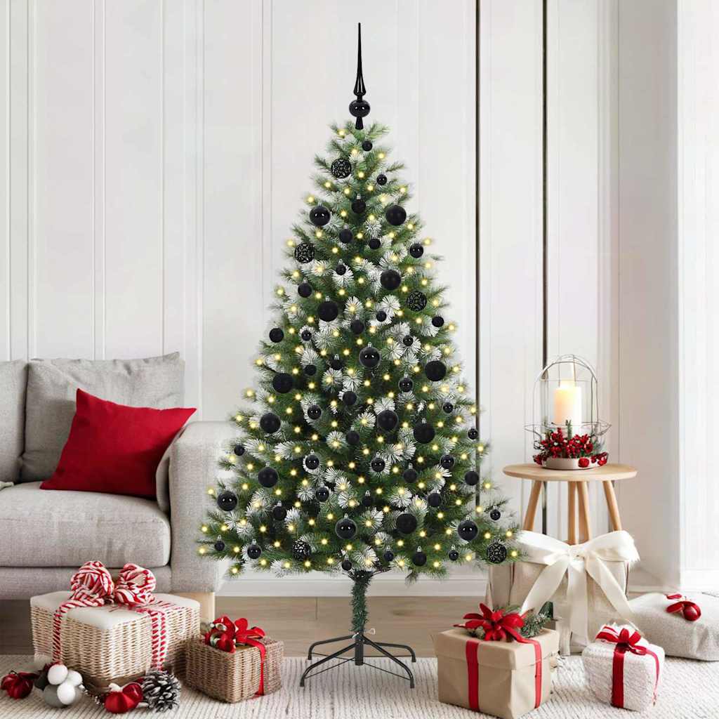 Künstlicher schwenkbarer Weihnachtsbaum mit flockigem Schnee