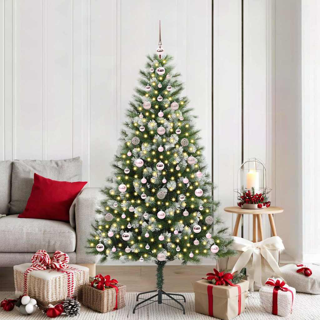Künstlicher schwenkbarer Weihnachtsbaum mit flockigem Schnee