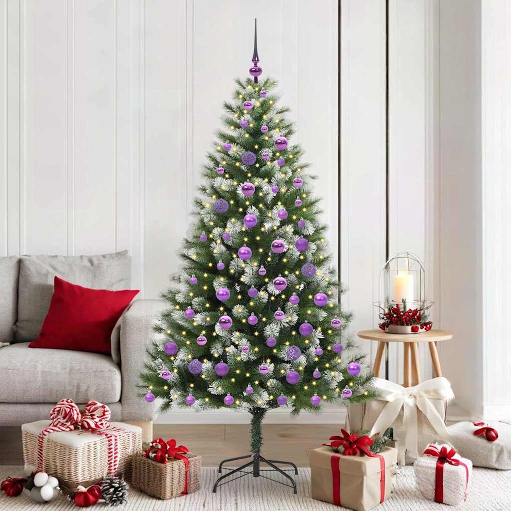 Künstlicher schwenkbarer Weihnachtsbaum mit flockigem Schnee