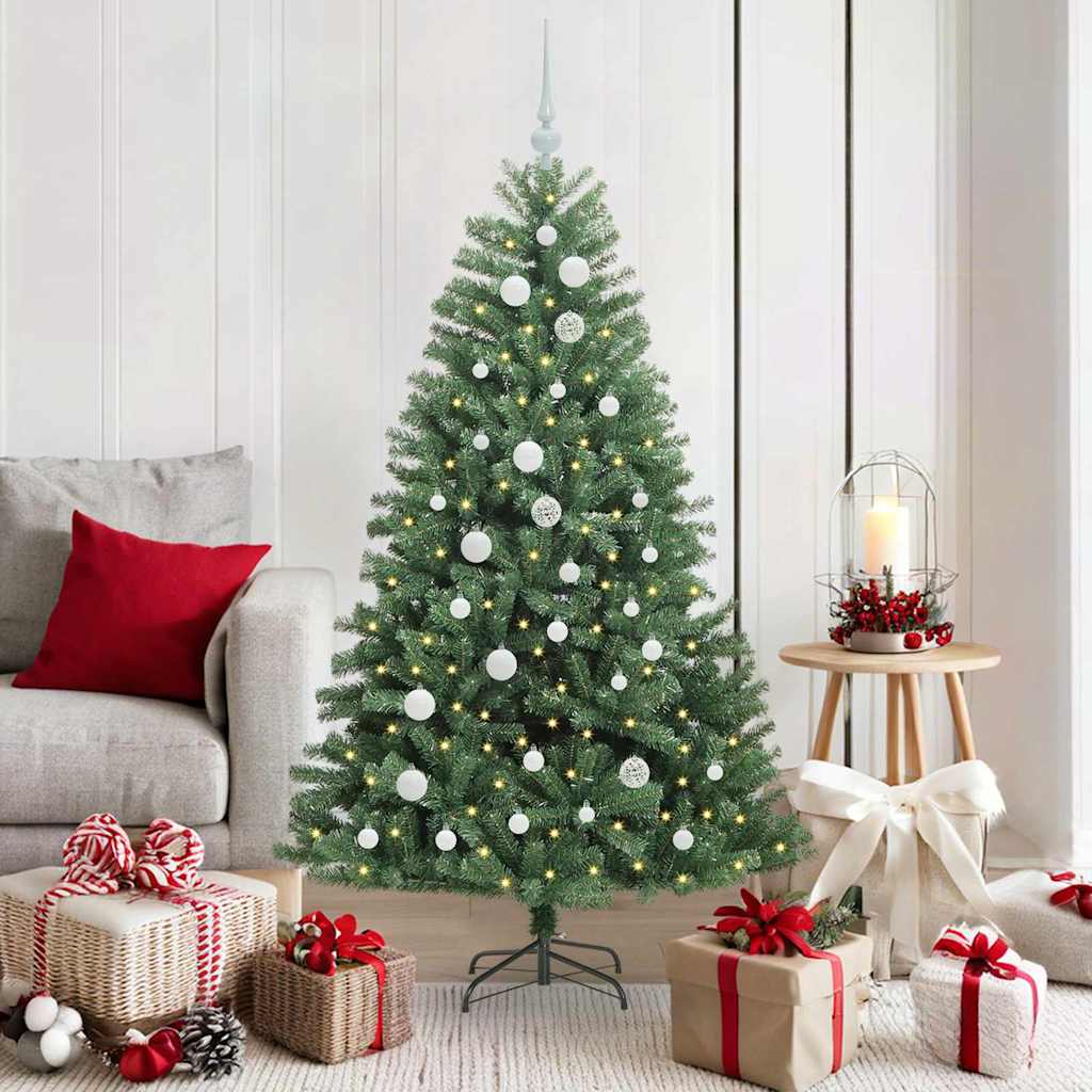 Künstlicher klappbarer Weihnachtsbaum mit 150 LEDs Grün 150 cm