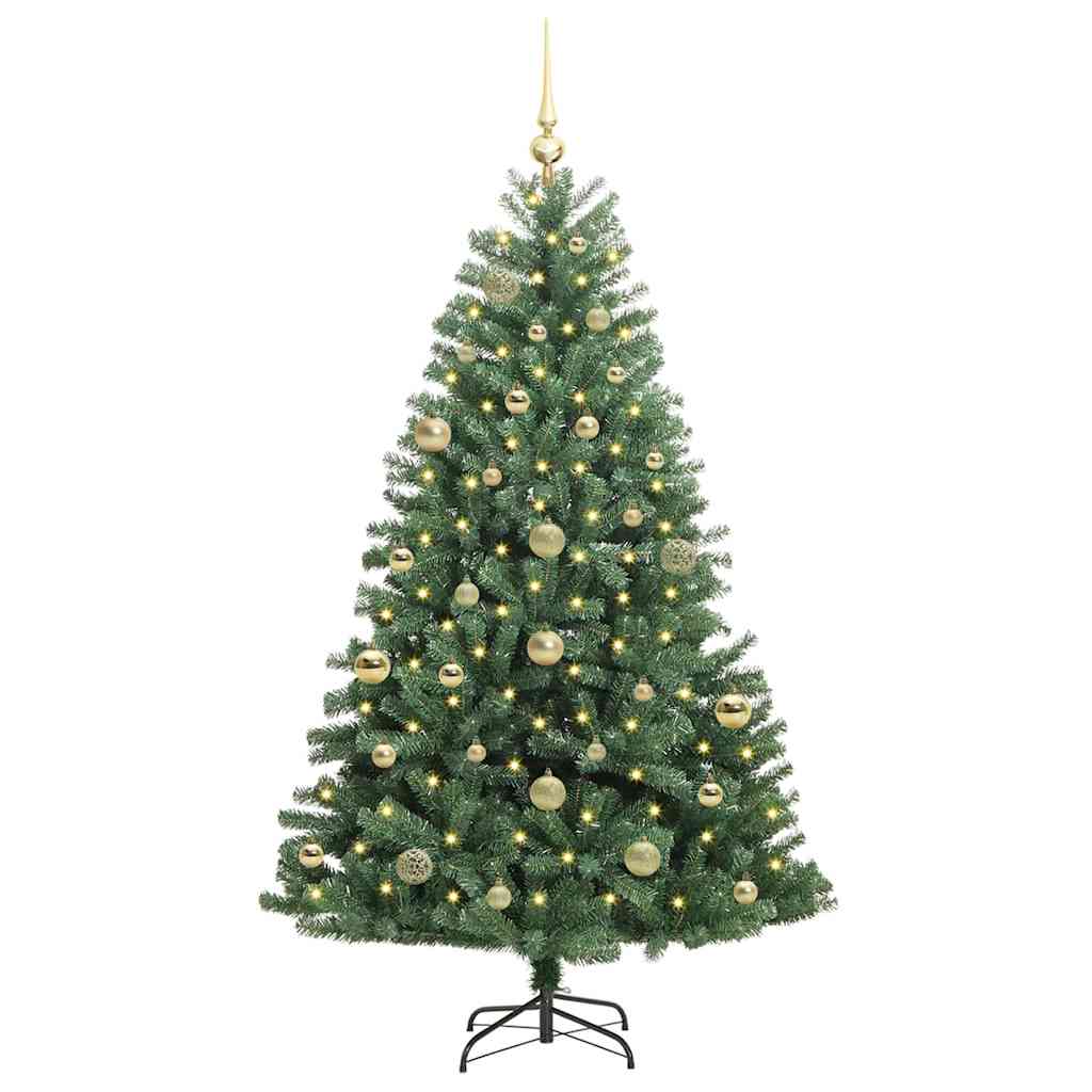 Künstlicher klappbarer Weihnachtsbaum mit 150 LEDs Grün 150 cm