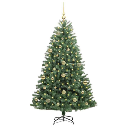 Künstlicher klappbarer Weihnachtsbaum mit 150 LEDs Grün 150 cm