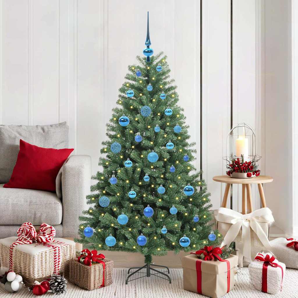 Künstlicher klappbarer Weihnachtsbaum mit 150 LEDs Grün 150 cm