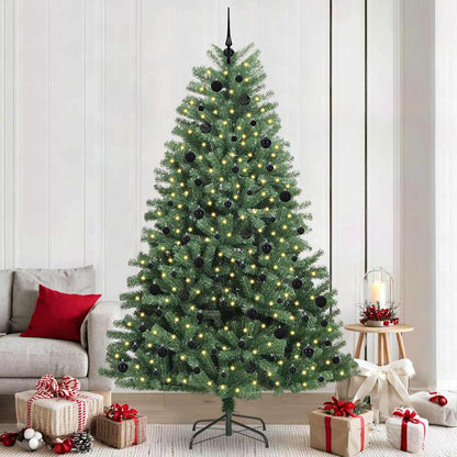 Künstlicher klappbarer Weihnachtsbaum mit 300 LEDs Grün 240 cm