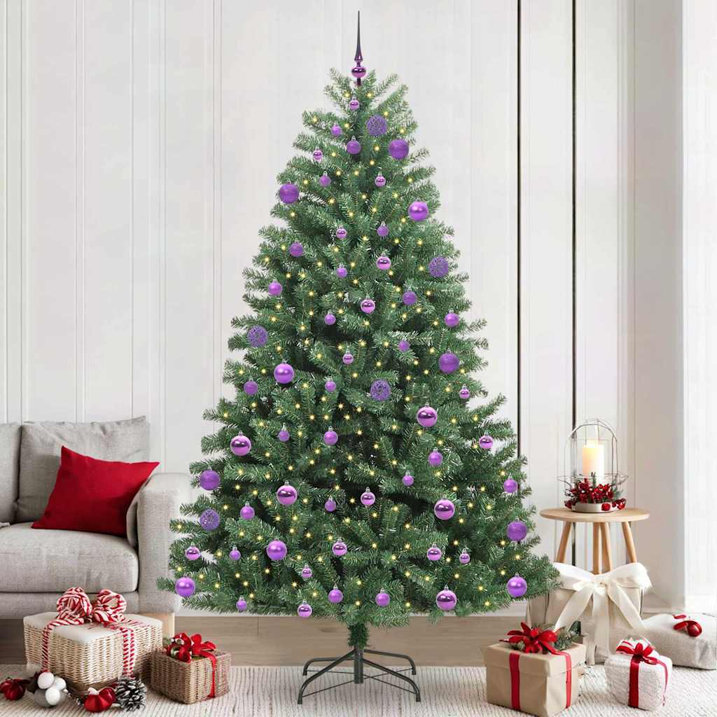 Künstlicher klappbarer Weihnachtsbaum mit 300 LEDs Grün 240 cm