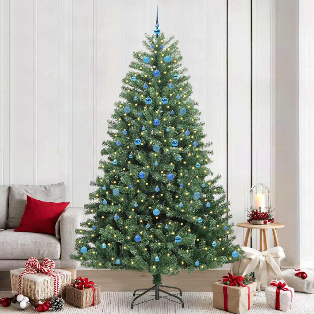 Künstlicher klappbarer Weihnachtsbaum mit 300 LEDs Grün 240 cm