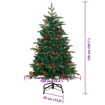Künstlicher Weihnachtsbaum mit 150 LEDs mit Ständer Grün 150 cm