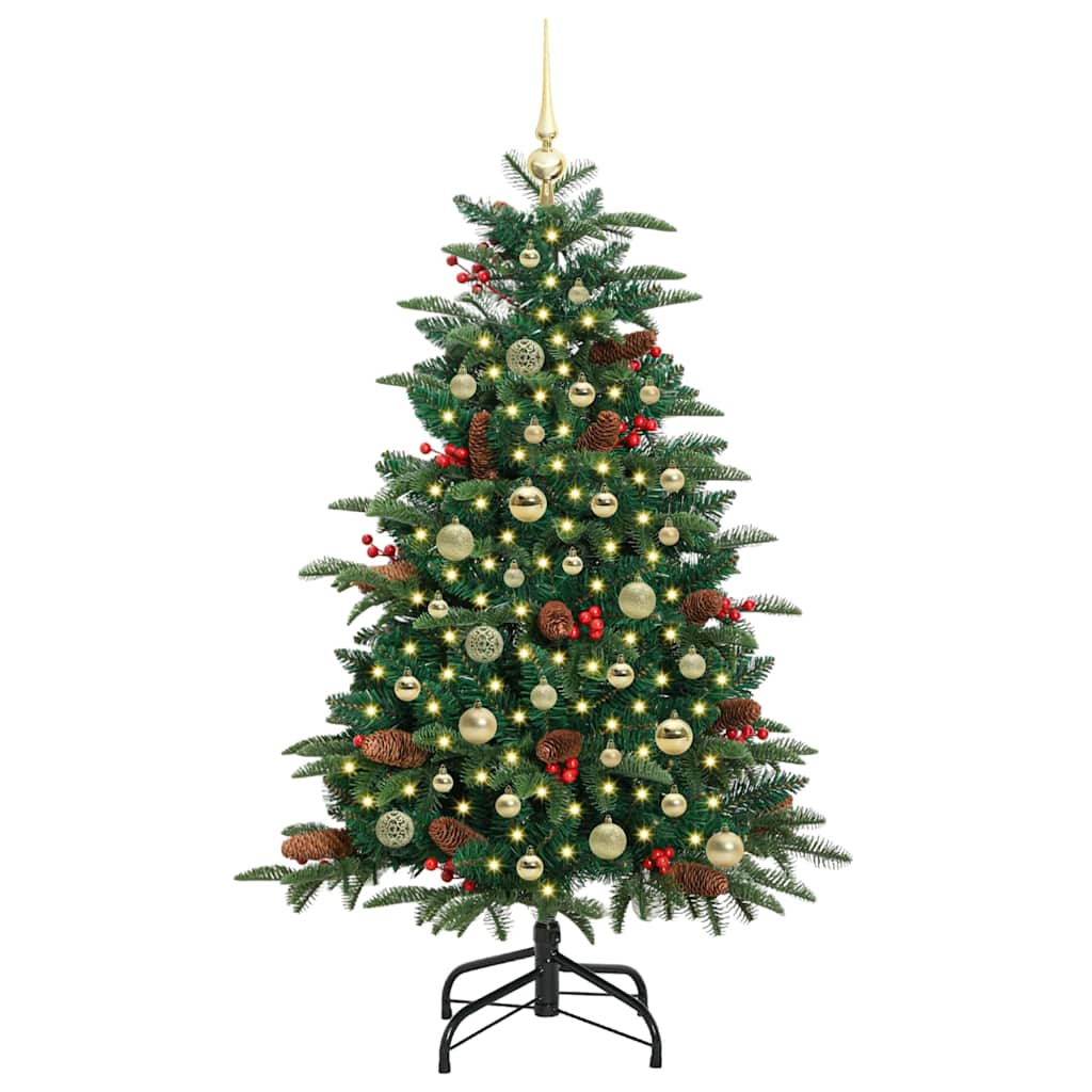 Künstlicher Weihnachtsbaum mit 150 LEDs mit Ständer Grün 150 cm