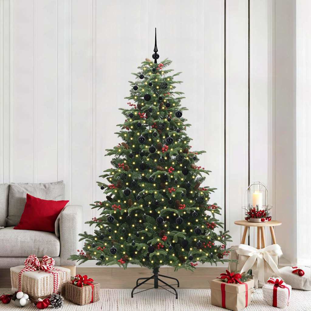 Künstlicher Weihnachtsbaum mit 300 LEDs mit Ständer Grün 210 cm