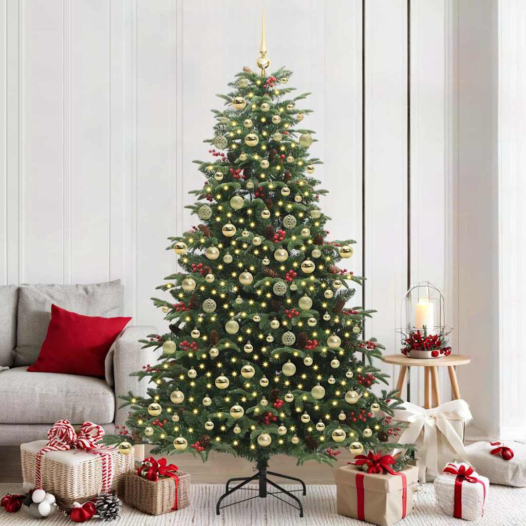 Künstlicher Weihnachtsbaum mit 300 LEDs mit Ständer Grün 210 cm