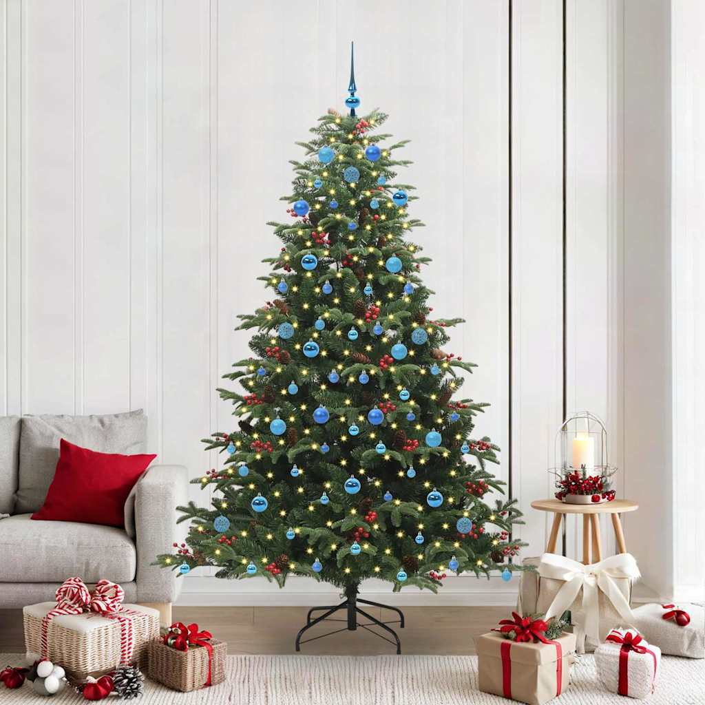Künstlicher Weihnachtsbaum mit 300 LEDs mit Ständer Grün 210 cm