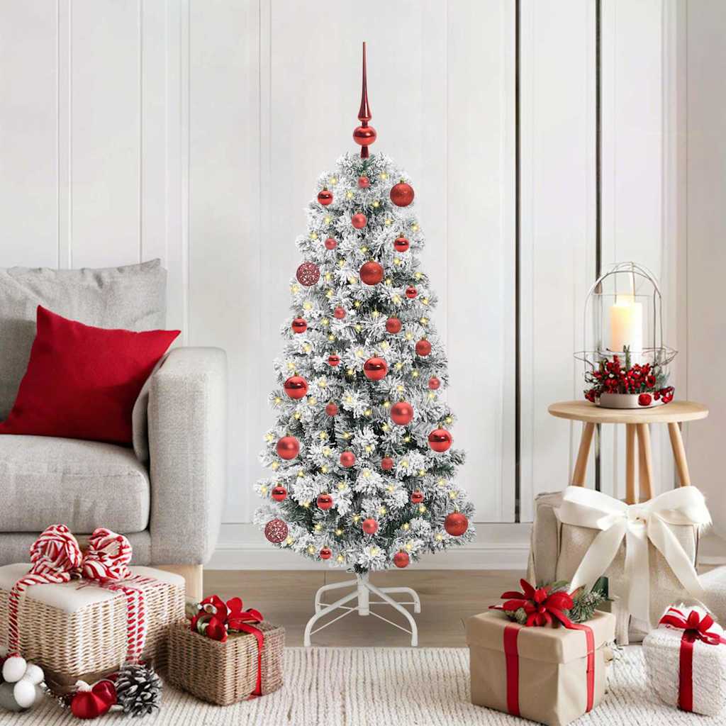Künstlicher klappbarer Weihnachtsbaum Grün und Weiß 120 cm