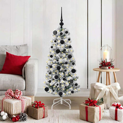 Künstlicher klappbarer Weihnachtsbaum Grün und Weiß 120 cm