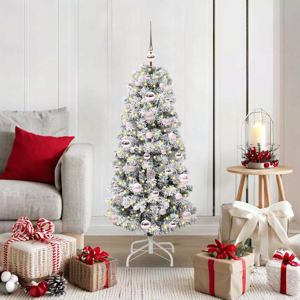 Künstlicher klappbarer Weihnachtsbaum Grün und Weiß 120 cm