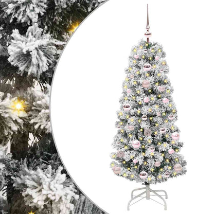 Künstlicher klappbarer Weihnachtsbaum Grün und Weiß 120 cm