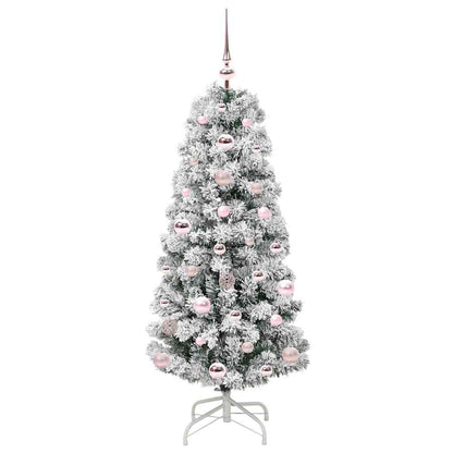 Künstlicher klappbarer Weihnachtsbaum Grün und Weiß 120 cm