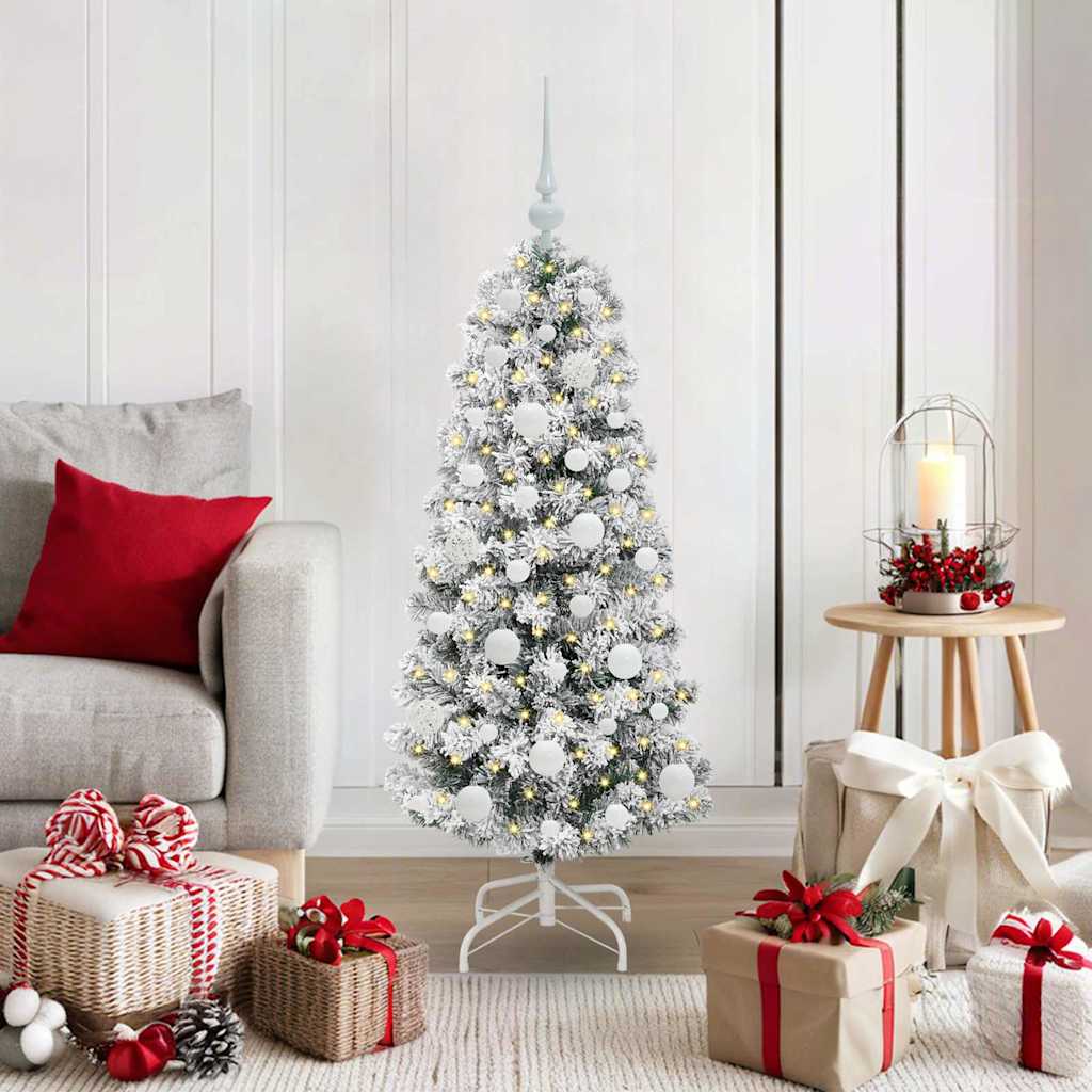 Künstlicher klappbarer Weihnachtsbaum Grün und Weiß 120 cm
