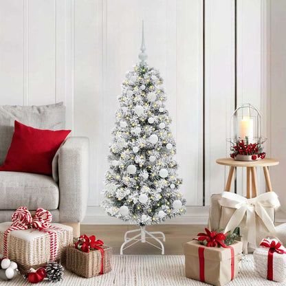 Künstlicher klappbarer Weihnachtsbaum Grün und Weiß 120 cm