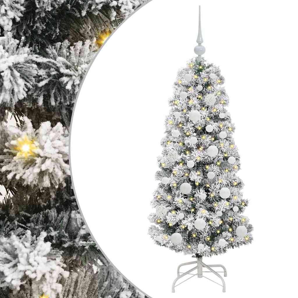 Künstlicher klappbarer Weihnachtsbaum Grün und Weiß 120 cm