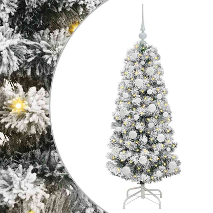 Künstlicher klappbarer Weihnachtsbaum Grün und Weiß 120 cm