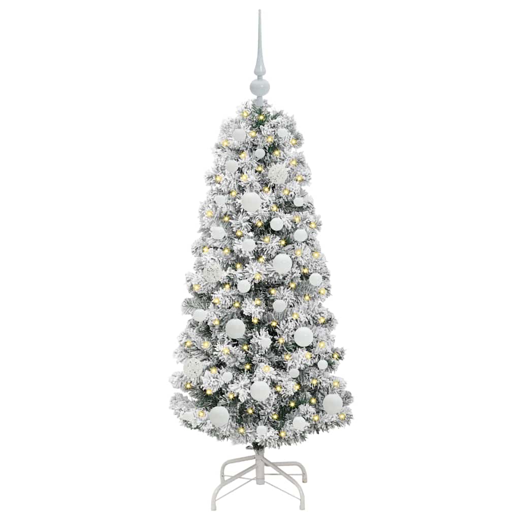 Künstlicher klappbarer Weihnachtsbaum Grün und Weiß 120 cm