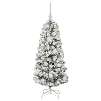 Künstlicher klappbarer Weihnachtsbaum Grün und Weiß 120 cm