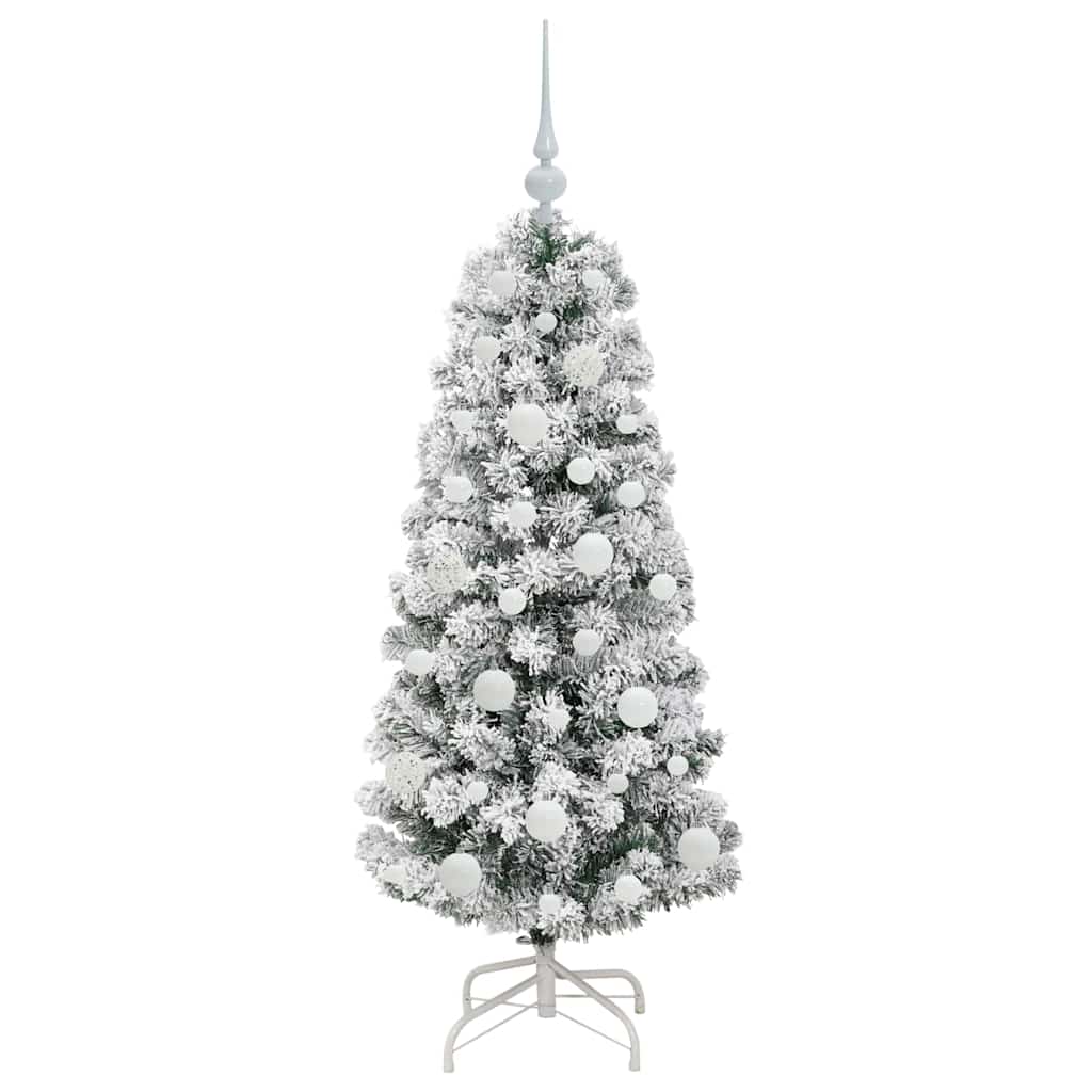 Künstlicher klappbarer Weihnachtsbaum Grün und Weiß 120 cm