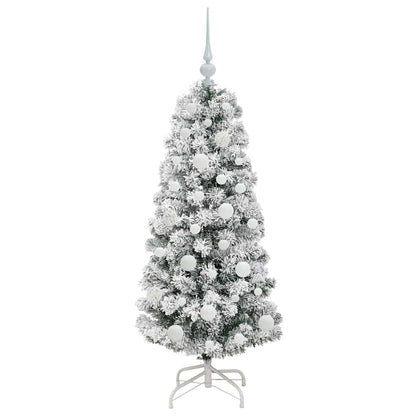 Künstlicher klappbarer Weihnachtsbaum Grün und Weiß 120 cm