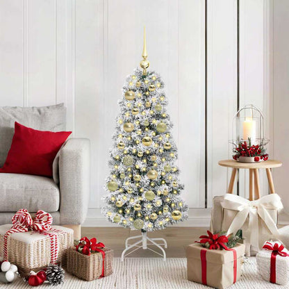 Künstlicher klappbarer Weihnachtsbaum Grün und Weiß 120 cm