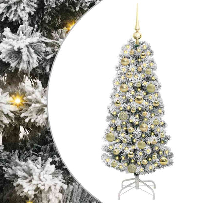 Künstlicher klappbarer Weihnachtsbaum Grün und Weiß 120 cm