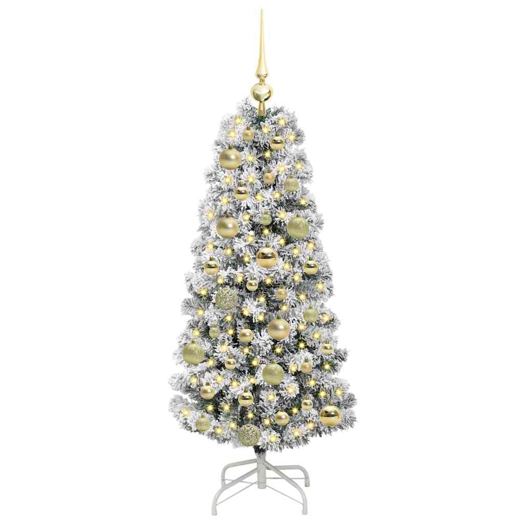 Künstlicher klappbarer Weihnachtsbaum Grün und Weiß 120 cm
