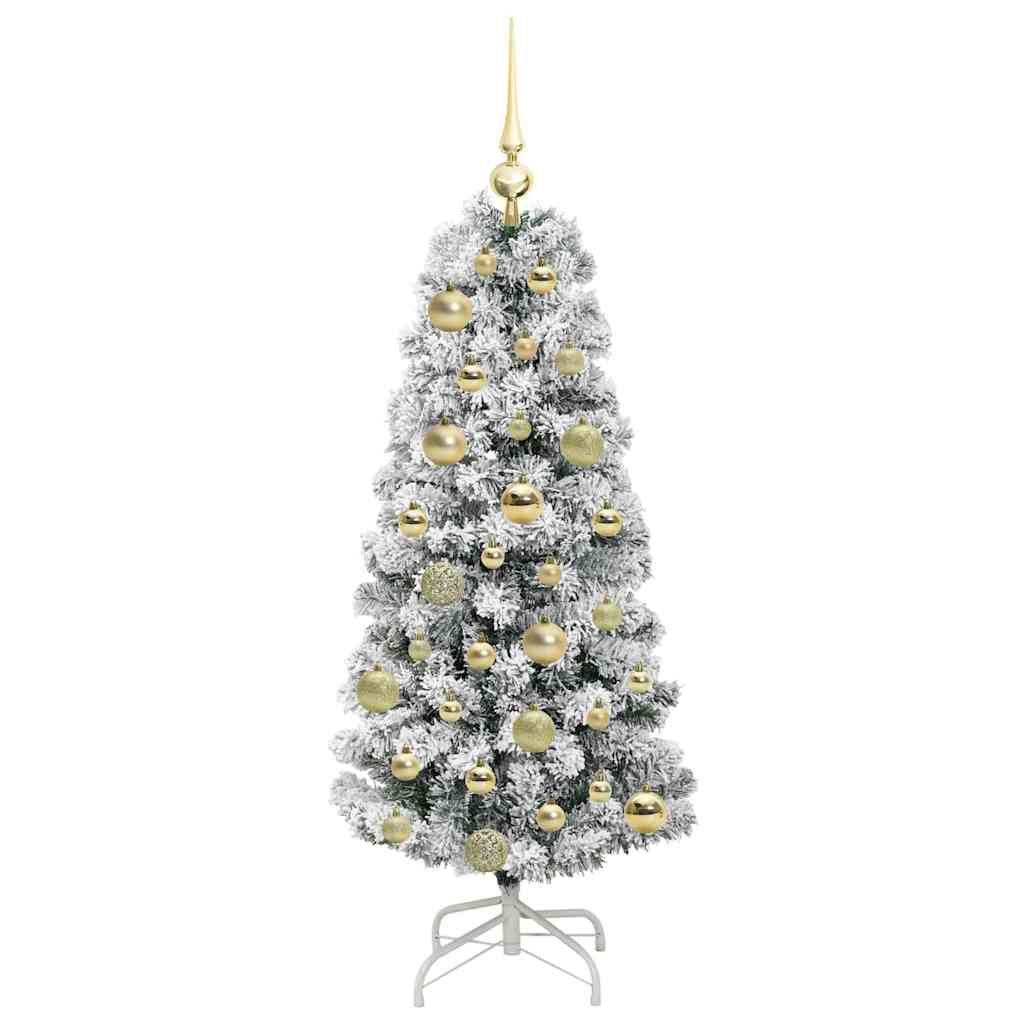 Künstlicher klappbarer Weihnachtsbaum Grün und Weiß 120 cm