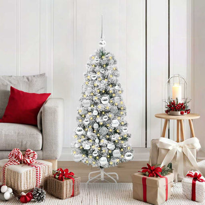 Künstlicher klappbarer Weihnachtsbaum Grün und Weiß 120 cm