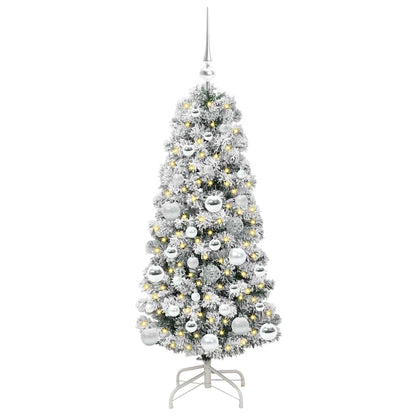 Künstlicher klappbarer Weihnachtsbaum Grün und Weiß 120 cm