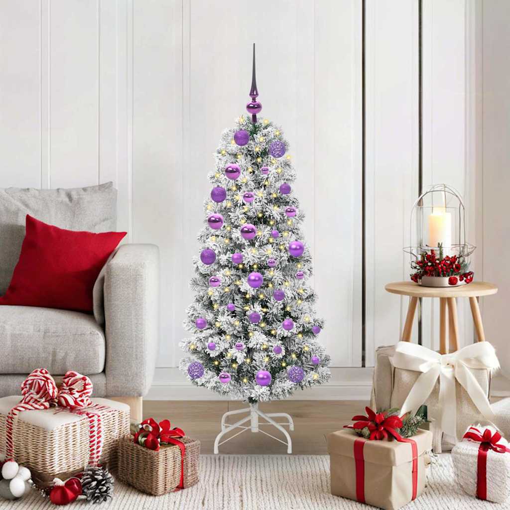 Künstlicher klappbarer Weihnachtsbaum Grün und Weiß 120 cm