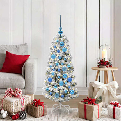 Künstlicher klappbarer Weihnachtsbaum Grün und Weiß 120 cm