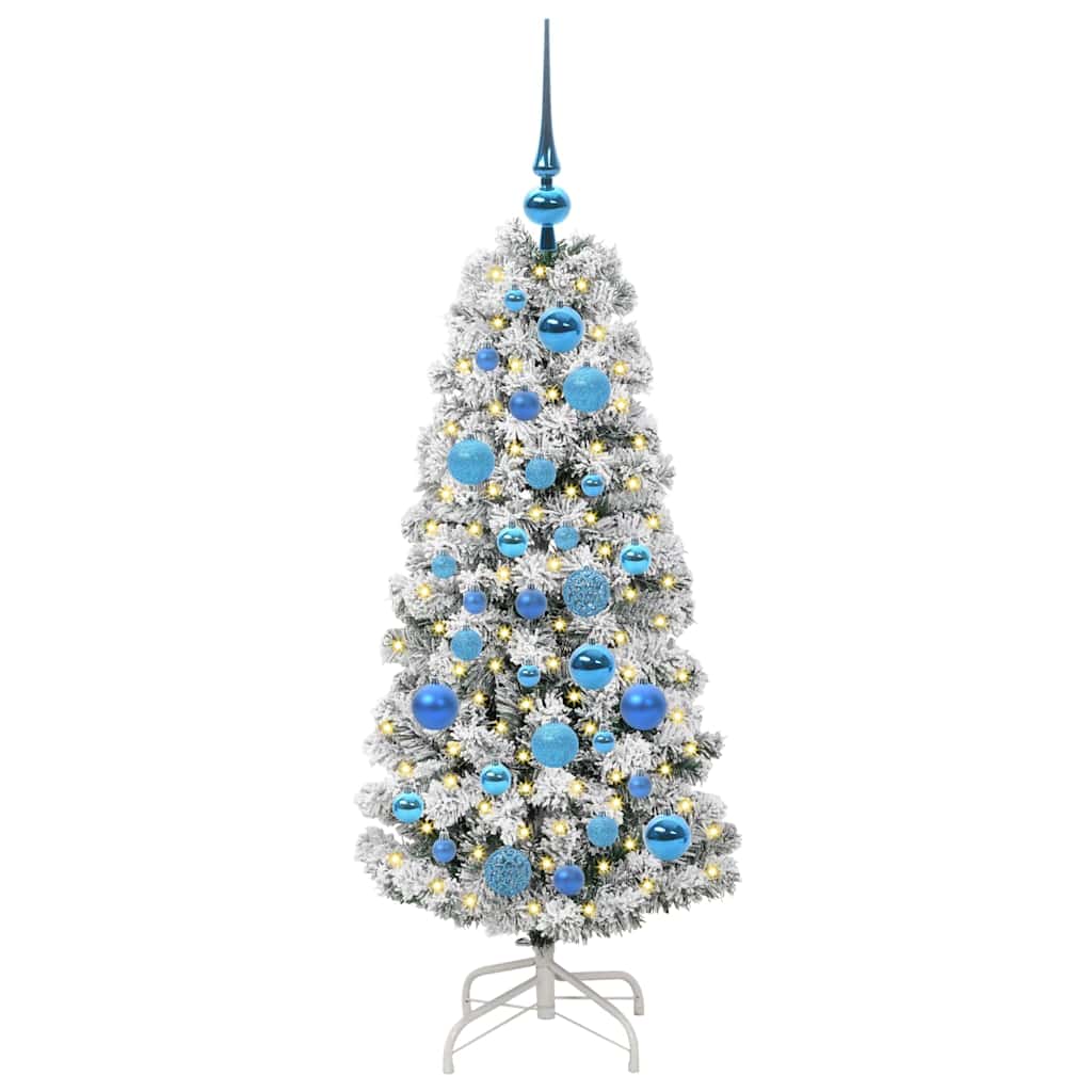 Künstlicher klappbarer Weihnachtsbaum Grün und Weiß 120 cm