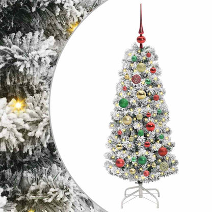 Künstlicher klappbarer Weihnachtsbaum Grün und Weiß 120 cm