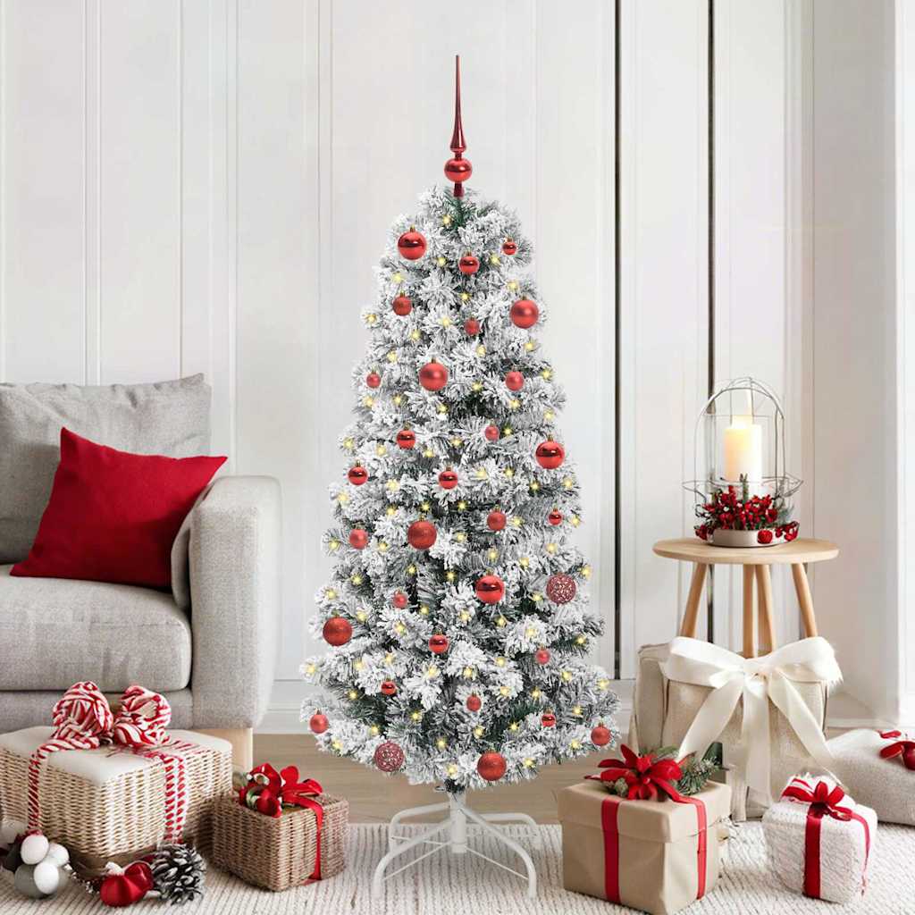 Künstlicher klappbarer Weihnachtsbaum Grün und Weiß 150 cm